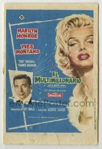 4a814 LET'S MAKE LOVE Spanish herald '61 different art of sexy Marilyn Monroe & Yves Montand!