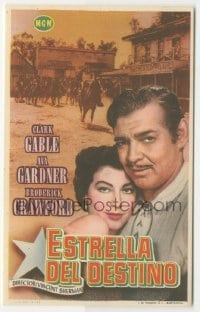 4a819 LONE STAR Spanish herald '53 different close up of Clark Gable & sexy Ava Gardner!