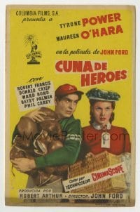 4a820 LONG GRAY LINE Spanish herald '54 Tyrone Power carrying boxing gloves by Maureen O'Hara!