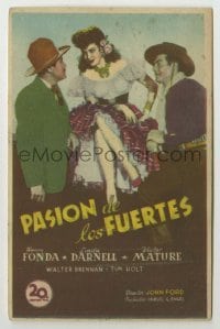 4a843 MY DARLING CLEMENTINE Spanish herald '48 John Ford, Henry Fonda, Mature, sexy Linda Darnell!