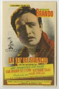 4a866 ON THE WATERFRONT Spanish herald '55 directed by Elia Kazan, classic image of Marlon Brando!