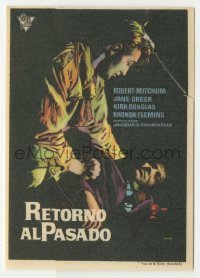 4a871 OUT OF THE PAST Spanish herald '58 different art of Robert Mitchum over guy by Mac Gomez!