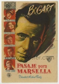 4a874 PASSAGE TO MARSEILLE Spanish herald '48 great different art of Humphrey Bogart by Ramon!