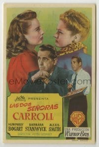 4a964 TWO MRS. CARROLLS Spanish herald '51 Humphrey Bogart between Barbara Stanwyck & Alexis Smith!