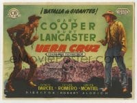 4a971 VERA CRUZ Spanish herald '56 great image of cowboys Gary Cooper & Burt Lancaster!