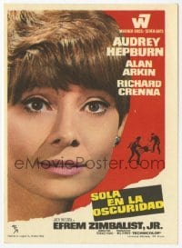 4a974 WAIT UNTIL DARK Spanish herald '68 different close portrait of blind Audrey Hepburn!