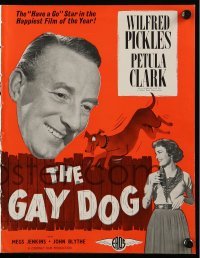 4a247 GAY DOG English pressbook '54 Wilfred Pickles, Petula Clark, dog racing, great art!