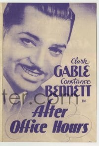 4a012 AFTER OFFICE HOURS herald '35 Clark Gable had his way with pretty Constance Bennett!