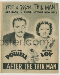 4a001 AFTER THE THIN MAN Australian herald '36 William Powell, Myrna Loy & Asta the dog are back!