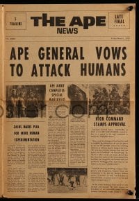 4a026 BENEATH THE PLANET OF THE APES herald '70 sci-fi sequel, cool newspaper design w/articles!