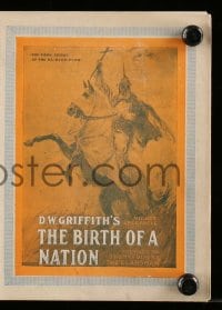 4a031 BIRTH OF A NATION herald '15 D.W. Griffith's classic post-Civil War tale of the Ku Klux Klan!