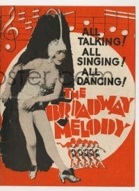 4a044 BROADWAY MELODY herald '29 Best Picture winner, all talking, all singing, all dancing!