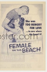 4a089 FEMALE ON THE BEACH herald '55 Joan Crawford was too hungry for Jeff Chandler's love!