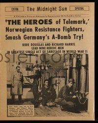 4a115 HEROES OF TELEMARK herald '66 Kirk Douglas, Richard Harris, Anthony Mann, newspaper design!