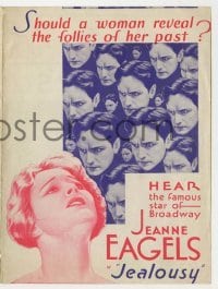4a129 JEALOUSY herald '29 Jeanne Eagels marries Fredric March but is indebted to rich Hobbes!