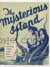 4a167 MYSTERIOUS ISLAND herald '29 art of Lionel Barrymore & Jacqueline Gadsdon, Jules Verne!