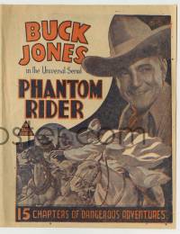 4a006 PHANTOM RIDER Australian herald '36 cowboy Buck Jones, Universal western serial!