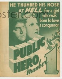 4a188 PUBLIC HERO NUMBER 1 herald '35 Chester Morris thumbed his nose at Hell for Jean Arthur!
