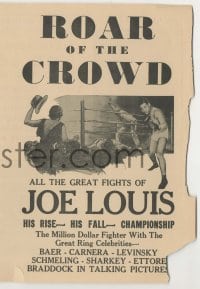 4a192 ROAR OF THE CROWD herald '30s all the great Joe Louis boxing fights in one picture!
