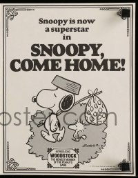 4a203 SNOOPY COME HOME herald '72 Peanuts, Charlie Brown, Schulz art of Snoopy & Woodstock!