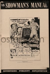 4a269 ABBOTT & COSTELLO MEET THE MUMMY pressbook '55 Bud & Lou with the bandaged monster!