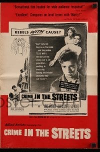 4a313 CRIME IN THE STREETS pressbook R50s Sal Mineo & 1st John Cassavetes, directed by Don Siegel