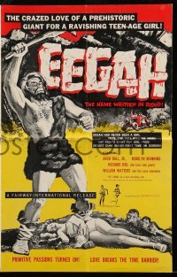 4a330 EEGAH pressbook '62 Richard Kiel as prehistoric giant crazy for ravishing teenage girl!