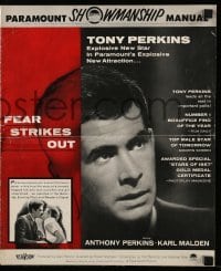 4a336 FEAR STRIKES OUT pressbook '57 Tony Perkins as Boston Red Sox baseball player Jim Piersall!