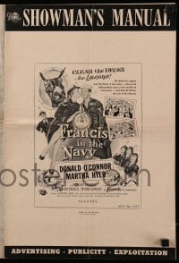 4a349 FRANCIS IN THE NAVY pressbook '55 sailor Donald O'Connor & Martha Hyer + talking mule!
