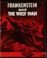4a351 FRANKENSTEIN MEETS THE WOLF MAN pressbook '43 art of Lon Chaney & Bela Lugosi from 1sh, rare!