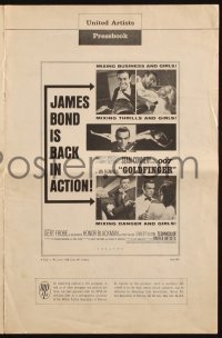 4a361 GOLDFINGER pressbook '64 three great images of Sean Connery as James Bond 007!