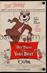 4a372 HEY THERE IT'S YOGI BEAR pressbook '64 Hanna-Barbera, Yogi's first full-length feature!