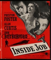 4a393 INSIDE JOB pressbook '46 Preston Foster, Ann Rutherford, written by Tod Browning!