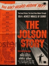 4a402 JOLSON STORY pressbook R54 Larry Parks & Evelyn Keyes in bio of world's greatest entertainer