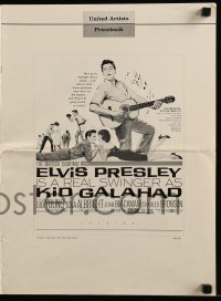 4a407 KID GALAHAD pressbook '62 art of Elvis Presley singing with guitar, boxing, and romancing!