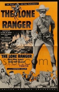 4a424 LONE RANGER & THE LOST CITY OF GOLD pressbook '58 masked Clayton Moore & Jay Silverheels!