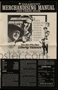 4a432 MAN WHO SHOT LIBERTY VALANCE pressbook '62 John Wayne & James Stewart together, John Ford