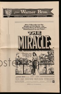 4a445 MIRACLE pressbook '59 Roger Moore, sexy Carroll Baker, Napoleonic War epic!