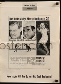 4a447 MISFITS pressbook '61 Huston, Clark Gable, Marilyn Monroe, Montgomery Clift, Hirschfeld art!