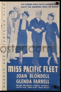 4a448 MISS PACIFIC FLEET pressbook '35 Joan Blondell, Glenda Farrell, Hugh Herbert, Allen Jenkins