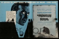 4a490 PREMATURE BURIAL pressbook '63 Edgar Allan Poe, cool art of Ray Milland buried alive!