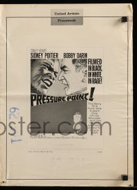 4a491 PRESSURE POINT pressbook '62 Sidney Poitier squares off against Bobby Darin, cool art!