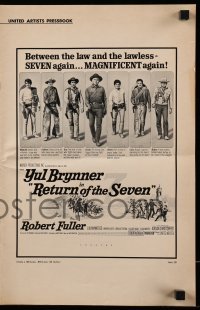 4a502 RETURN OF THE SEVEN pressbook '66 Yul Brynner reprises his role as master gunfighter!