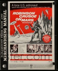4a507 ROBINSON CRUSOE ON MARS pressbook '64 art of Paul Mantee & his man Friday Victor Lundin!