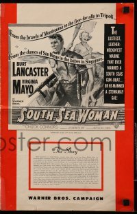 4a550 SOUTH SEA WOMAN pressbook '53 leatherneckin' Burt Lancaster & sexy Virginia Mayo!