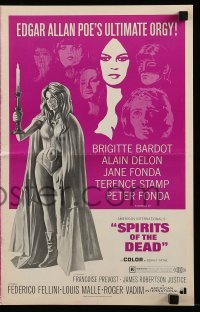 4a556 SPIRITS OF THE DEAD pressbook '69 Federico Fellini, Reynold Brown art of sexy Jane Fonda!