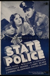 4a563 STATE POLICE pressbook '38 John Dusty King, William Lundigan, Constance Moore, coal mining!