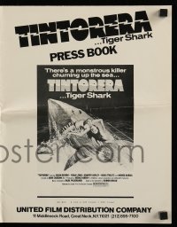 4a597 TINTORERA pressbook '77 best monstrous killer tiger shark horror artwork!