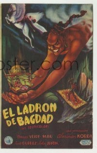 4a952 THIEF OF BAGDAD Spanish herald '45 Conrad Veidt, June Duprez, Rex Ingram, Sabu, best art!