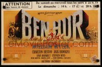4b295 BEN-HUR Belgian '60 Charlton Heston, William Wyler classic religious epic, chariot art!
